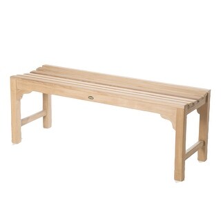 Teak Shower Bench Curved 47" (120 cm) - Bed Bath & Beyond - 39766772